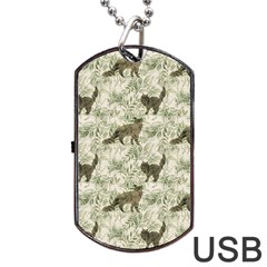 Botanical Cats Pattern Dog Tag USB Flash (One Side)