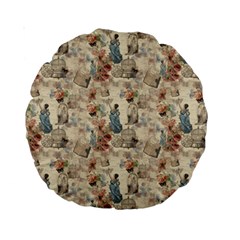 Victorian Spring Woman Pattern Standard 15  Premium Round Cushions by Abe731