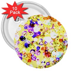 Sequins And Pins 3  Buttons (10 Pack)  by essentialimage