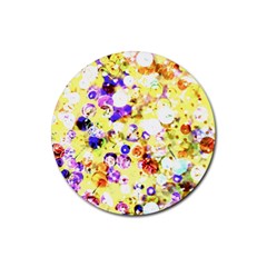 Sequins And Pins Rubber Round Coaster (4 Pack)  by essentialimage