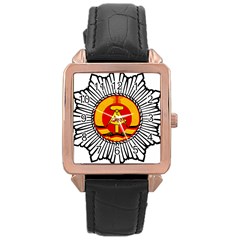 Volkspolizei Emblem Rose Gold Leather Watch  by abbeyz71