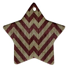 Vintage Grunge Geometric Chevron Pattern Ornament (Star)