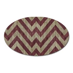 Vintage Grunge Geometric Chevron Pattern Oval Magnet by dflcprintsclothing