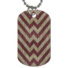 Vintage Grunge Geometric Chevron Pattern Dog Tag (Two Sides)