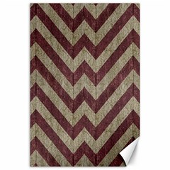 Vintage Grunge Geometric Chevron Pattern Canvas 24  x 36 