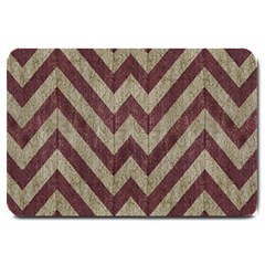 Vintage Grunge Geometric Chevron Pattern Large Doormat 