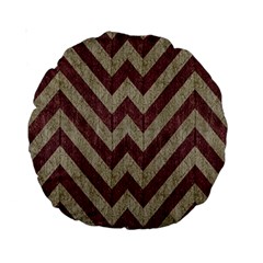 Vintage Grunge Geometric Chevron Pattern Standard 15  Premium Round Cushions