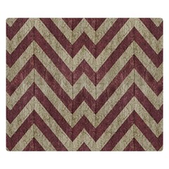 Vintage Grunge Geometric Chevron Pattern Double Sided Flano Blanket (Small) 