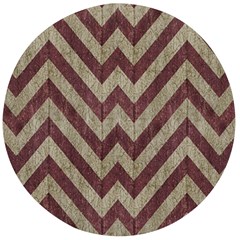 Vintage Grunge Geometric Chevron Pattern Wooden Bottle Opener (Round)