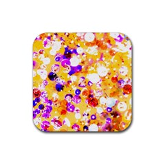 Summer Sequins Rubber Coaster (square)  by essentialimage