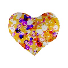 Summer Sequins Standard 16  Premium Heart Shape Cushions by essentialimage