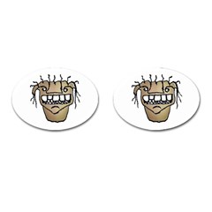 Sketchy Monster Head Drawing Cufflinks (oval) by dflcprintsclothing