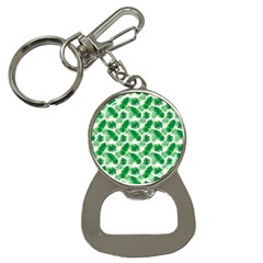 Tropical Leaf Pattern Bottle Opener Key Chain