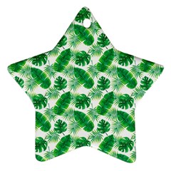 Tropical Leaf Pattern Star Ornament (two Sides)