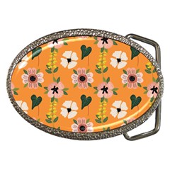 Flower Orange Pattern Floral Belt Buckles by Dutashop