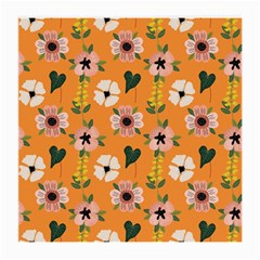 Flower Orange Pattern Floral Medium Glasses Cloth (2 Sides) by Dutashop