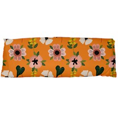 Flower Orange Pattern Floral Body Pillow Case Dakimakura (two Sides)