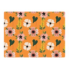 Flower Orange Pattern Floral Double Sided Flano Blanket (mini) 