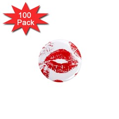 Red Lipsticks Lips Make Up Makeup 1  Mini Magnets (100 Pack) 