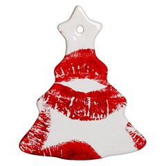 Red Lipsticks Lips Make Up Makeup Christmas Tree Ornament (two Sides)