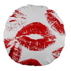 Red Lipsticks Lips Make Up Makeup Large 18  Premium Round Cushions