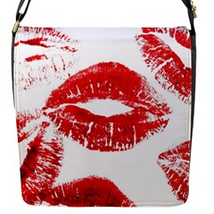 Red Lipsticks Lips Make Up Makeup Flap Closure Messenger Bag (s)