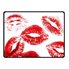 Red Lipsticks Lips Make Up Makeup Double Sided Fleece Blanket (small) 