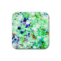 Summer Sequins Rubber Coaster (square)  by essentialimage