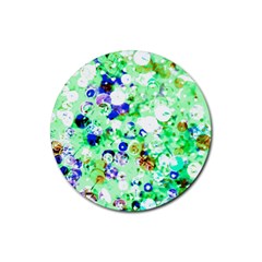 Summer Sequins Rubber Round Coaster (4 Pack)  by essentialimage