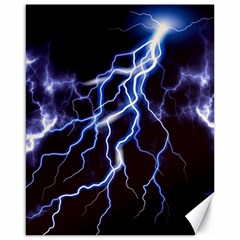 Blue Thunder At Night, Colorful Lightning Graphic Canvas 16  X 20  by picsaspassion