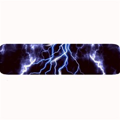 Blue Thunder At Night, Colorful Lightning Graphic Large Bar Mats by picsaspassion