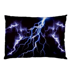 Blue Thunder At Night, Colorful Lightning Graphic Pillow Case