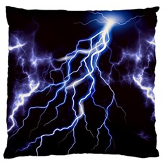 Blue Thunder At Night, Colorful Lightning Graphic Standard Flano Cushion Case (two Sides)