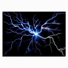 Blue Electric Thunder Storm, Colorful Lightning Graphic Large Glasses Cloth by picsaspassion