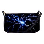 Blue electric Thunder Storm, Colorful Lightning graphic Shoulder Clutch Bag Front