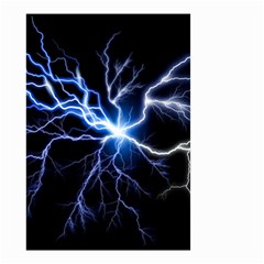 Blue Electric Thunder Storm, Colorful Lightning Graphic Small Garden Flag (two Sides) by picsaspassion