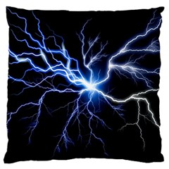 Blue Electric Thunder Storm, Colorful Lightning Graphic Standard Flano Cushion Case (two Sides)