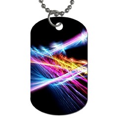 Colorful Neon Light Rays, Rainbow Colors Graphic Art Dog Tag (one Side) by picsaspassion