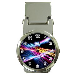 Colorful Neon Light Rays, Rainbow Colors Graphic Art Money Clip Watches by picsaspassion