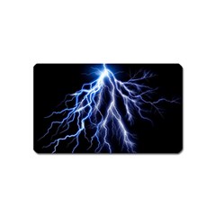 Blue Lightning At Night, Modern Graphic Art  Magnet (name Card)