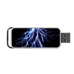 Blue Lightning At Night, Modern Graphic Art  Portable Usb Flash (two Sides) by picsaspassion