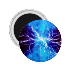 Blue Lightning Thunder At Night, Graphic Art 3 2 25  Magnets by picsaspassion