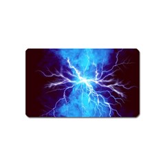 Blue Lightning Thunder At Night, Graphic Art 3 Magnet (name Card)