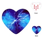 Blue thunder Lightning at night, graphic art Playing Cards Single Design (Heart) Front