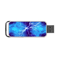 Blue Thunder Lightning At Night, Graphic Art Portable Usb Flash (two Sides) by picsaspassion