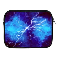 Blue Thunder Lightning At Night, Graphic Art Apple Ipad 2/3/4 Zipper Cases by picsaspassion