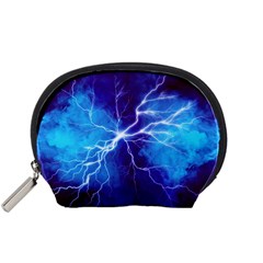 Blue Thunder Lightning At Night, Graphic Art Accessory Pouch (small) by picsaspassion