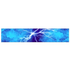 Blue Thunder Lightning At Night, Graphic Art Small Flano Scarf by picsaspassion