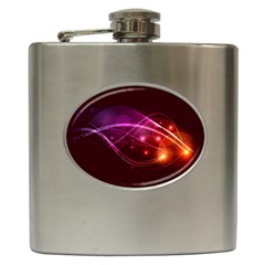 Colorful Arcs In Neon Light, Graphic Art Hip Flask (6 Oz)