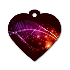 Colorful Arcs In Neon Light, Graphic Art Dog Tag Heart (one Side) by picsaspassion